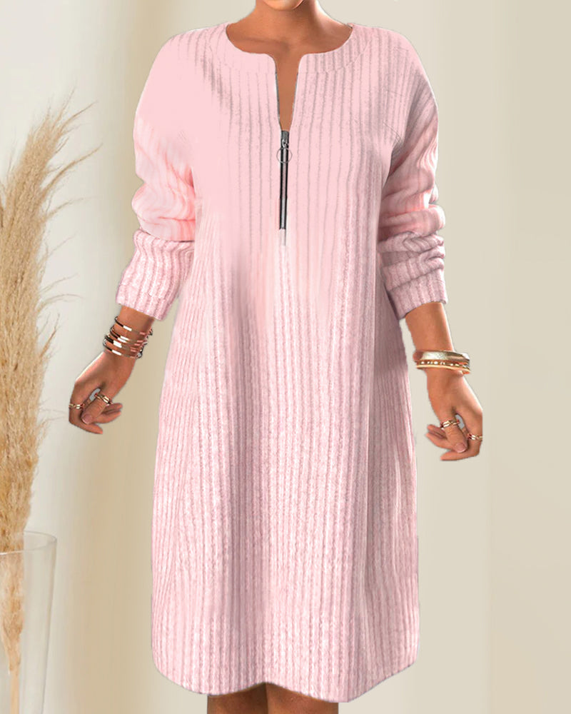 Zara® | Elegant Zip-Up Sweater Dress