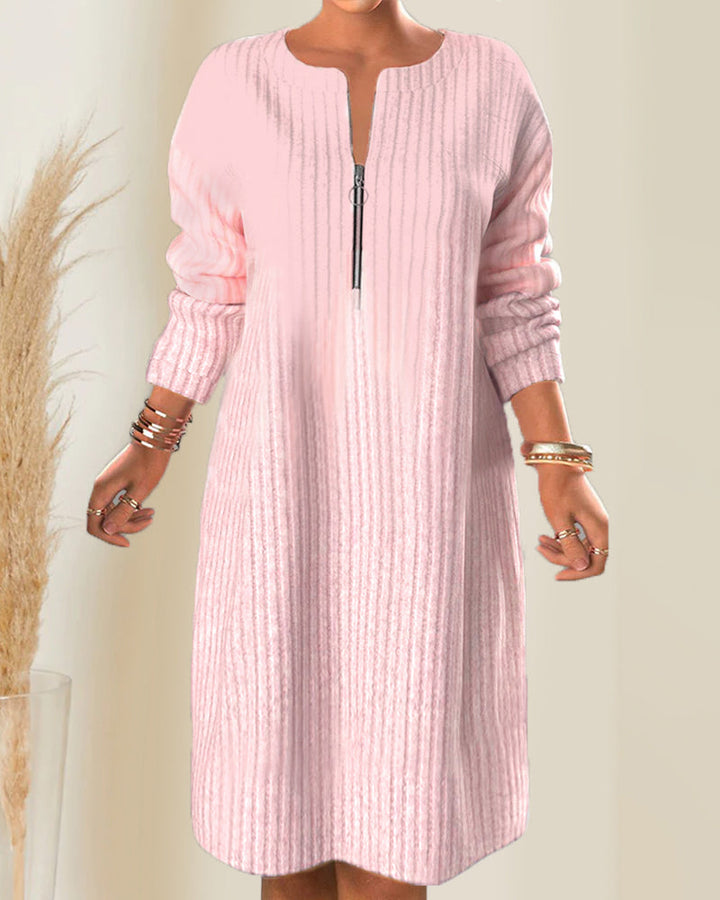 Zara® | Elegant Zip-Up Sweater Dress