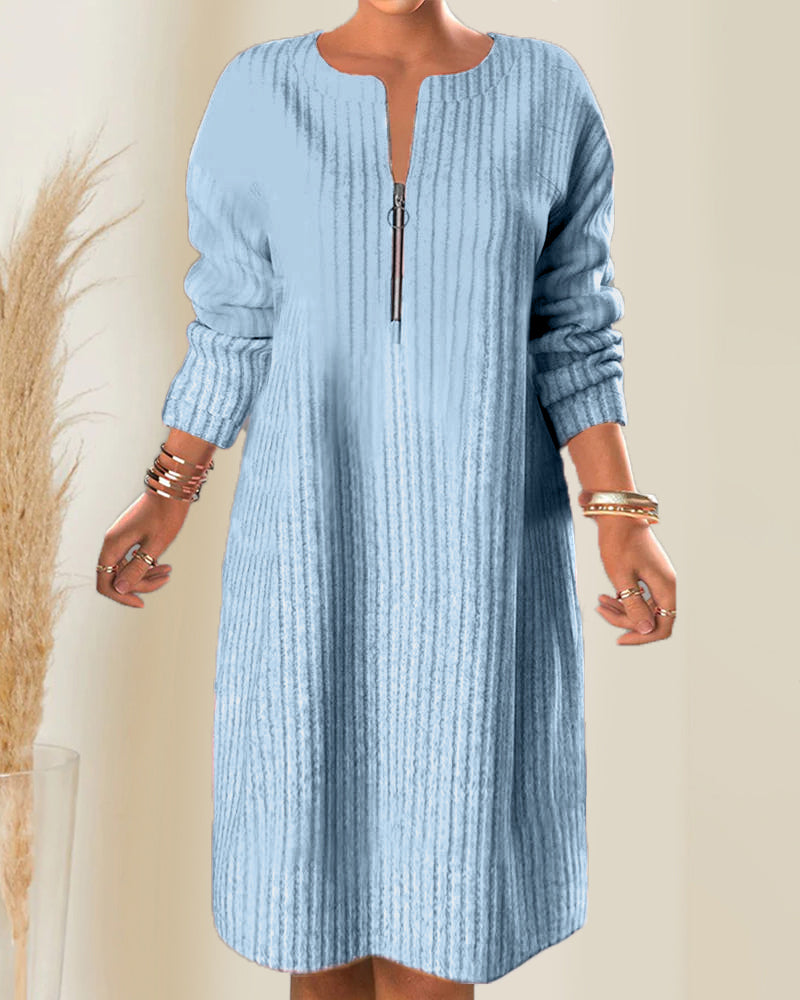 Zara® | Elegant Zip-Up Sweater Dress