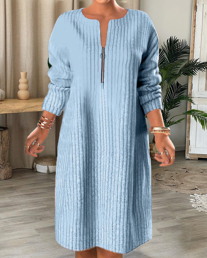 Zara® | Elegant Zip-Up Sweater Dress