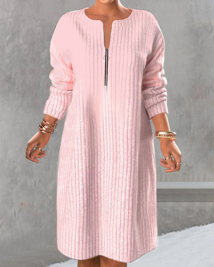 Zara® | Elegant Zip-Up Sweater Dress