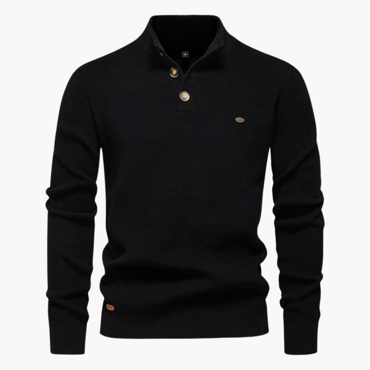 Ashton Button Mockneck Sweater