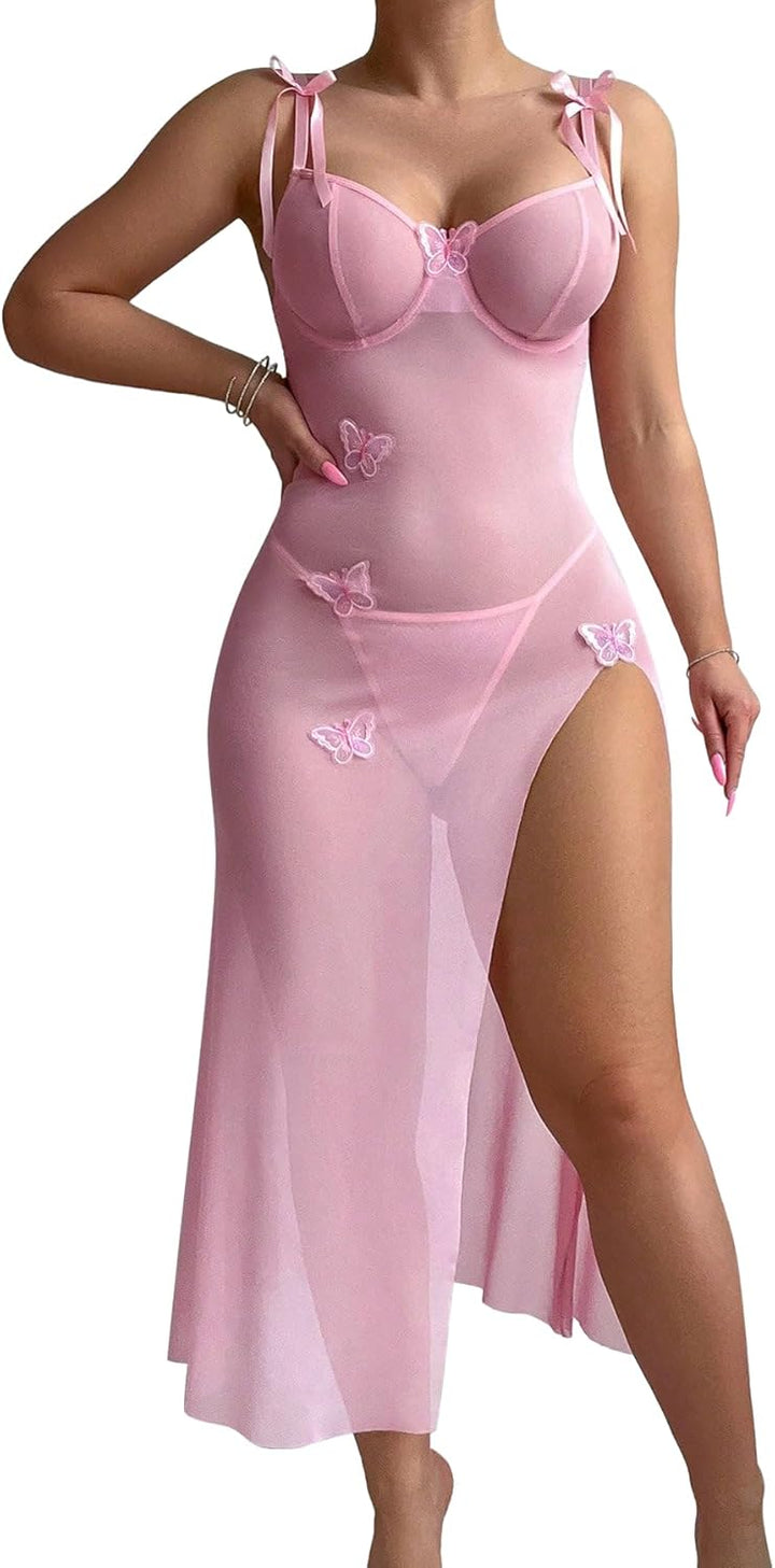 Camille's Enchantress Split Maxi Lingerie Set