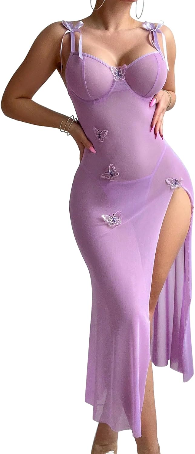 Camille's Enchantress Split Maxi Lingerie Set
