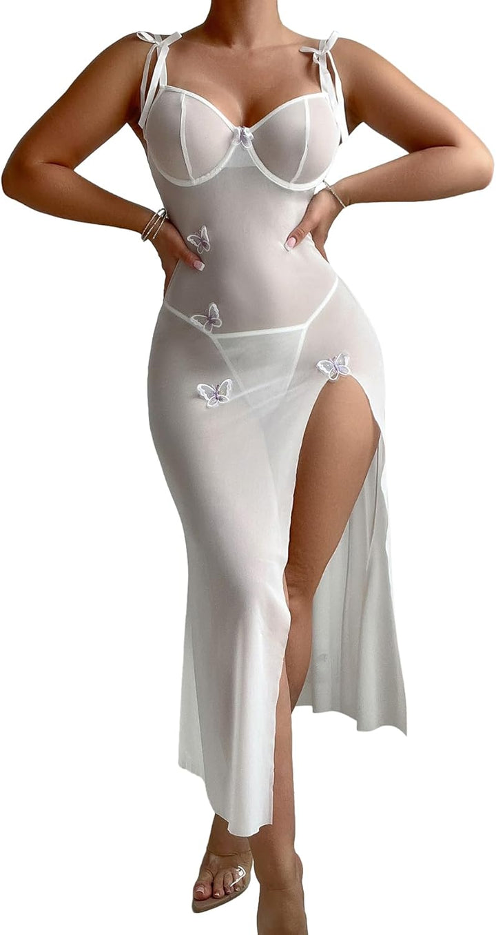 Camille's Enchantress Split Maxi Lingerie Set