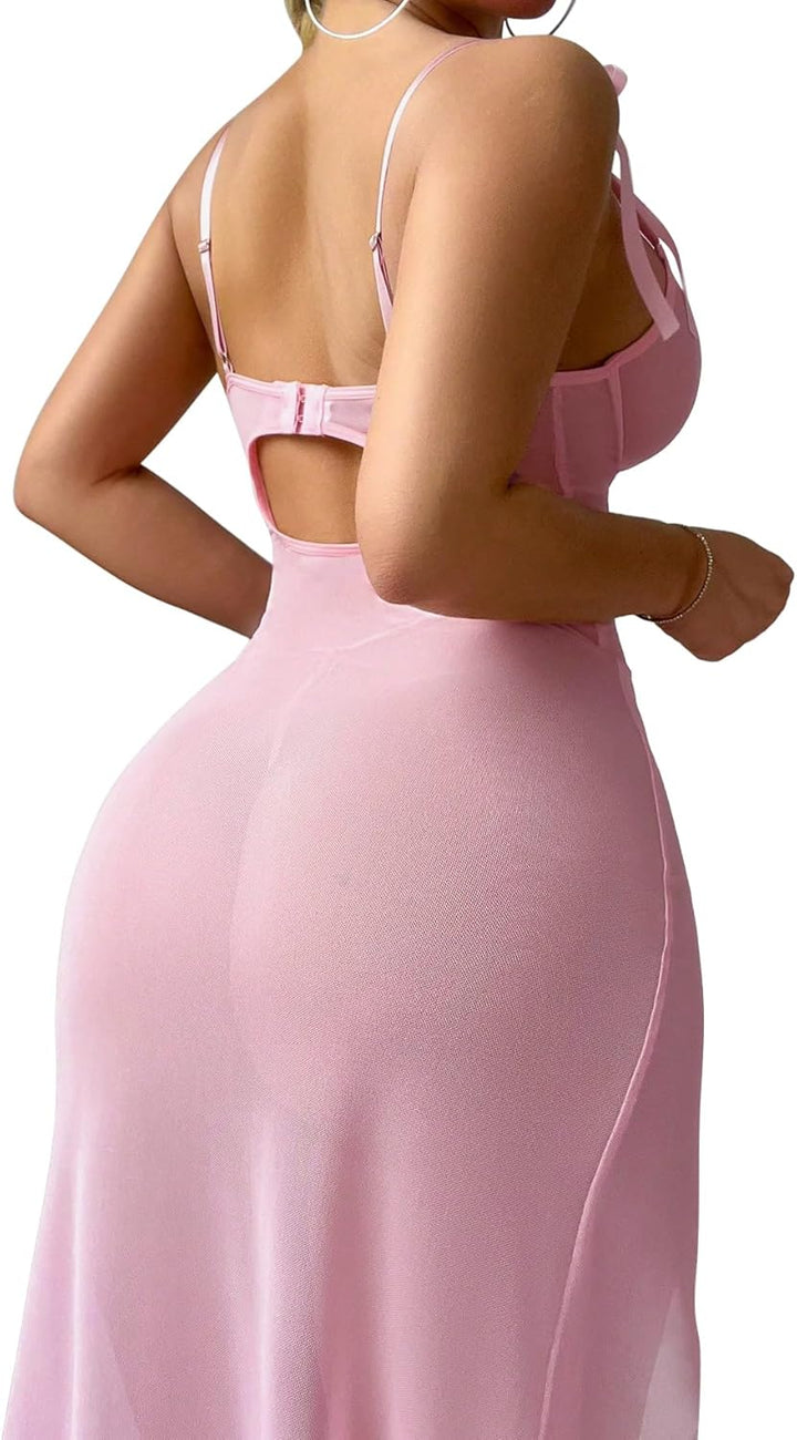 Camille's Enchantress Split Maxi Lingerie Set