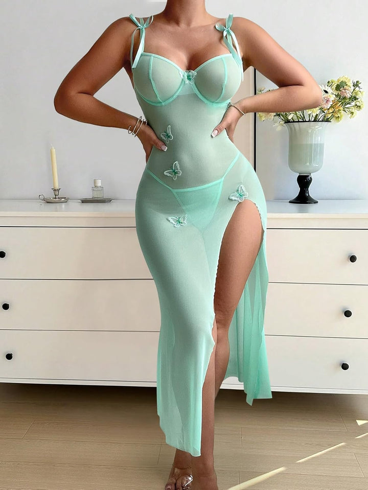 Camille's Enchantress Split Maxi Lingerie Set