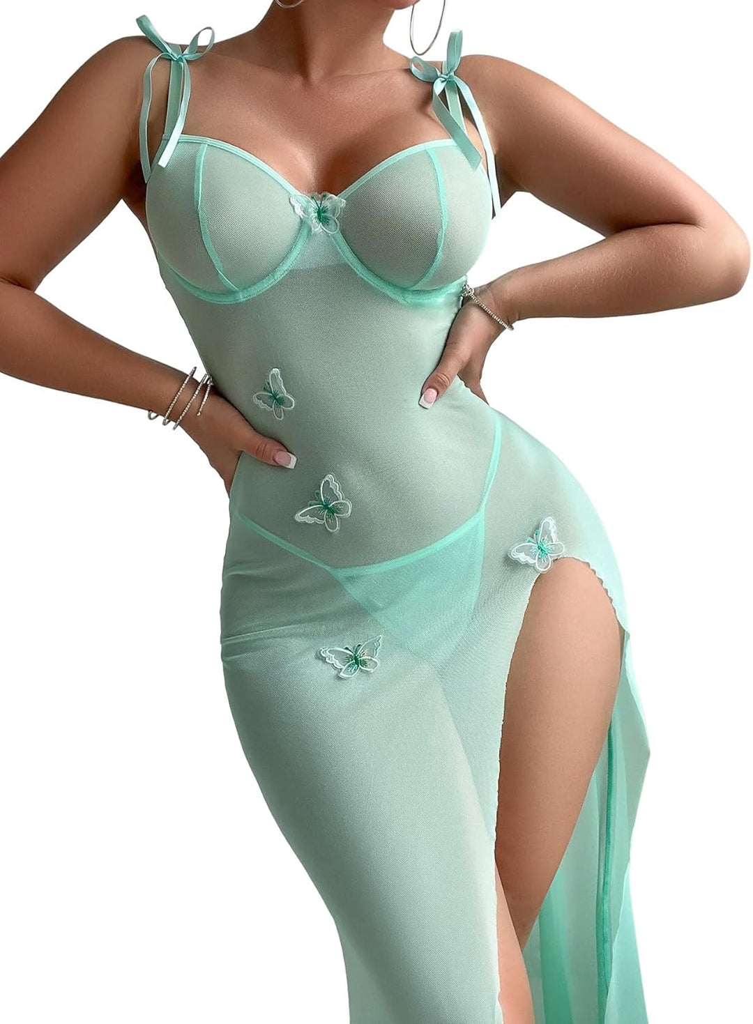 Camille's Enchantress Split Maxi Lingerie Set