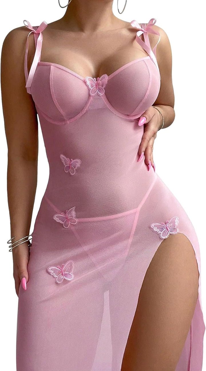 Camille's Enchantress Split Maxi Lingerie Set