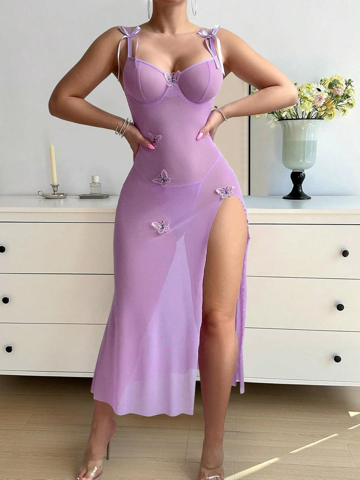 Camille's Enchantress Split Maxi Lingerie Set