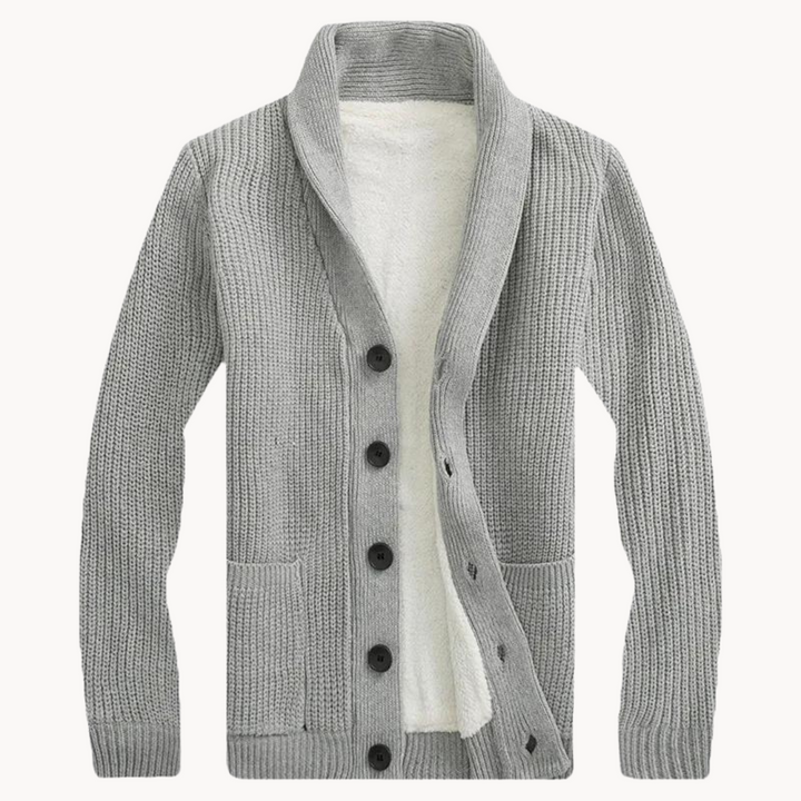 Nathan Fleece Shawl Collar Cardigan